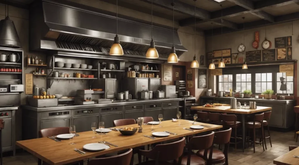 Modern commercial kitchen showcasing clever device and modular design