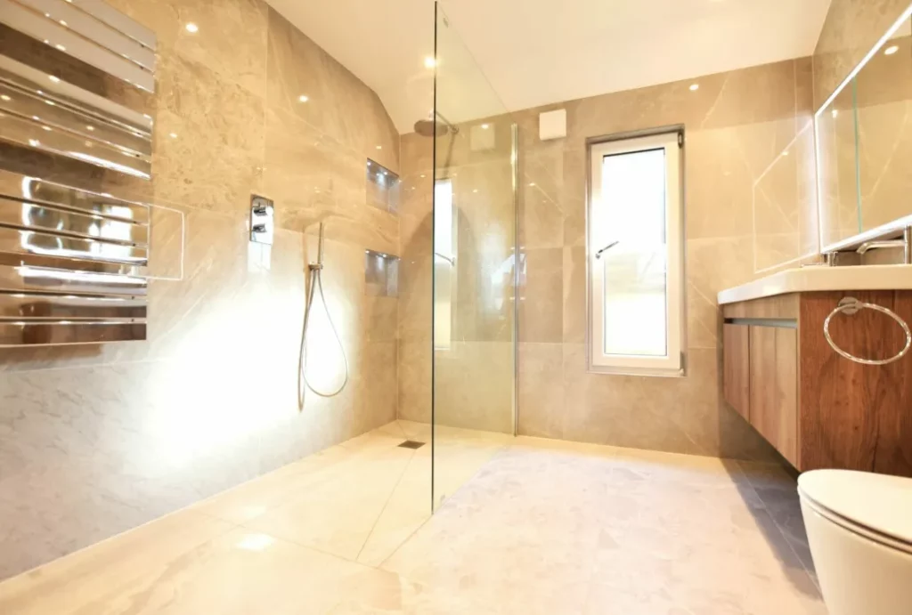 Warmth Underfoot, Calm Overhead Pairing Spa-Ready Bathrooms with Dust-Smart Wood Floors